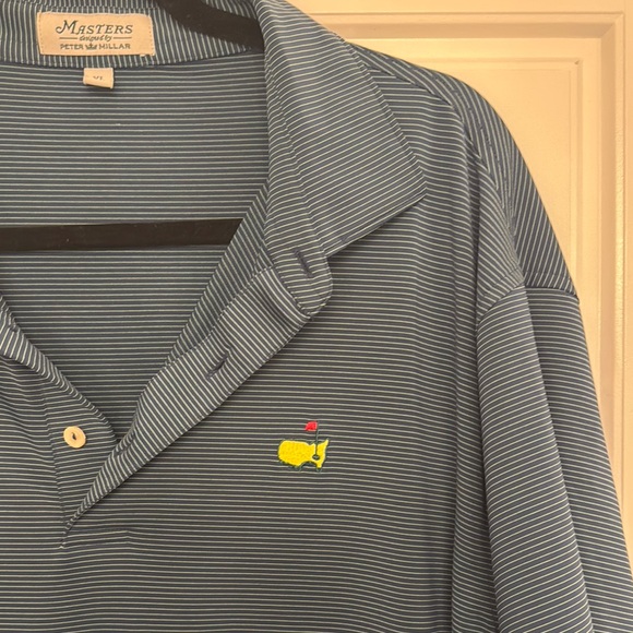 Authentic Masters Golf Tournament Polo by Peter Millar Navy/Green Stripe - Picture 3 of 4